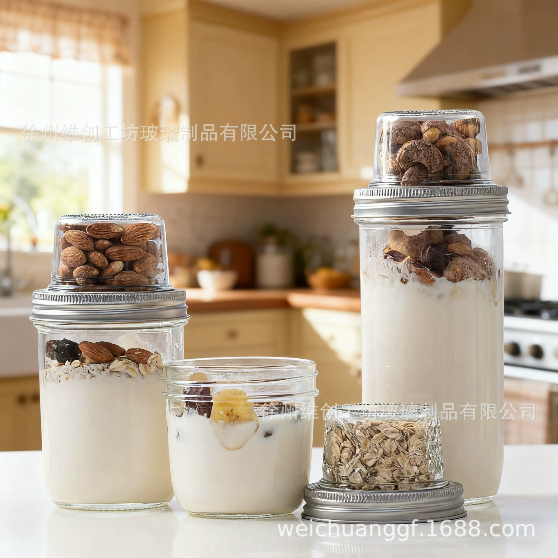 Двухслойный стакан для завтрака с овсянкой, герметичная банка для легкого салатного блюда на вынос, стеклянная бутылка для икры