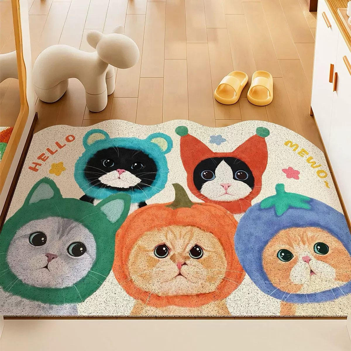 卡通入户门地垫丝圈家用玄关进门防滑地毯门口脏脚垫可裁剪耐门垫