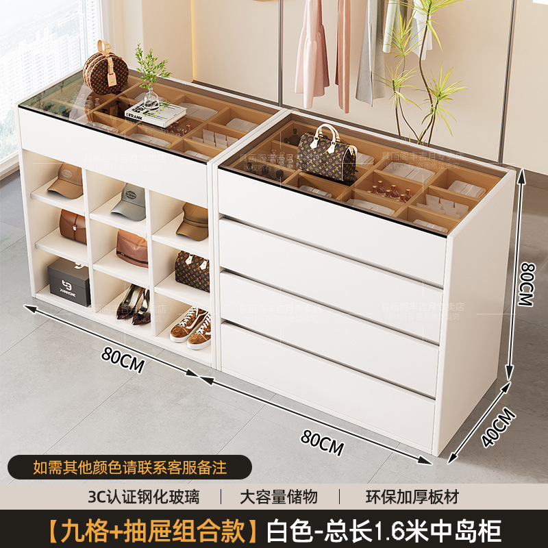 服装店展示台珠宝首饰中岛流水展示柜小型店铺钢化玻璃多层陈列桌|undefined