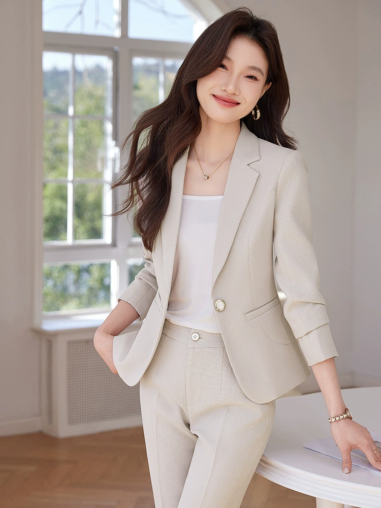 Осенний комплект, классический костюм-жакет для отдыха, брюки, slim fit