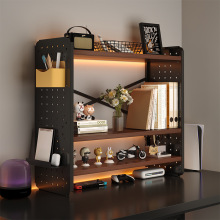 桌面置物架桌上书架洞洞板书桌收纳学生家用电脑桌整理架分层架