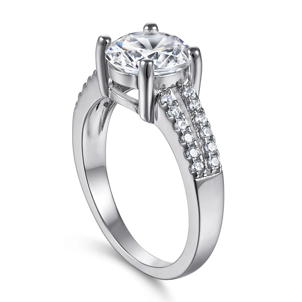 通琳 Fashionable trend ring, European style, silver 925 sample, 1 carat