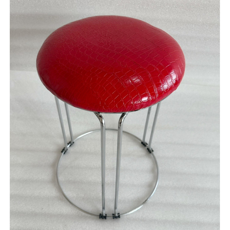 Taburetes redondos de madera sólida taburetes de acero inoxidable taburetes caseros apilables taburetes de hierro forjado dormitorio taburetes de comedor para adultos
