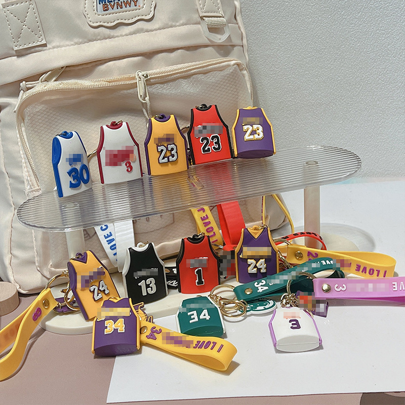 Creative Pvc Silicone Fashion Personality Jersey Keychain Basketball Hanging Doll Bag Decorative Small Gift Wholesale Creative Pvc Silicone Fashion Personality Jersey Keychain Basketball Hanging Doll Bag Decorative Small Gift Wholesale
