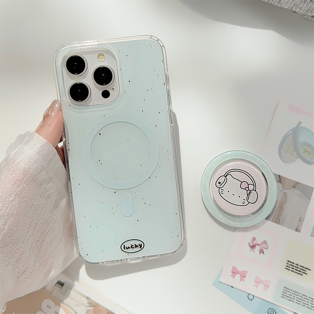 Funda magnética de doble capa para iPhone 17 Pro Max, diseño de tinta salpicada, compatible con iPhone 13 y 12, con soporte magnético.