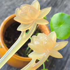 羊角仿玉发簪女简约现代簪子古风汉服盘发钗子发饰感头饰批发礼品