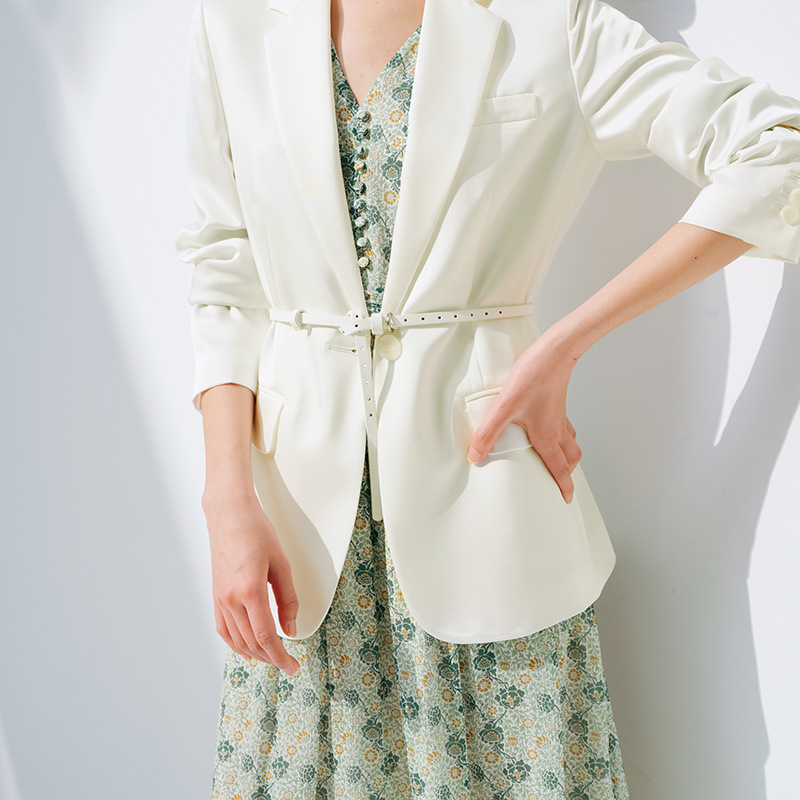 粉色西装皮带女春秋2025新款气质女神范正装职业西服裙子腰带