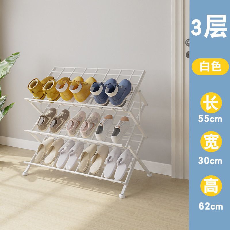 Estante de zapatos plegable sin instalación sala de estar de alquiler puerta de piso de almacenamiento de zapatos estante de almacenamiento plegable moderno simple