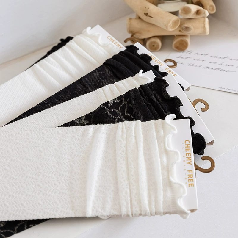 Thin Japanese summer breathable knee socks, mid-length