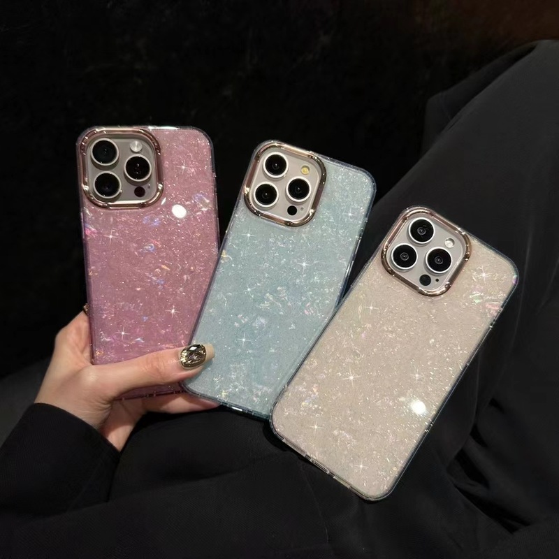 iPhone17用シェル型ケース、シェル柄、Apple16対応、グリッターアクリル、iPhone15電気メッキ、14promax対応|undefined