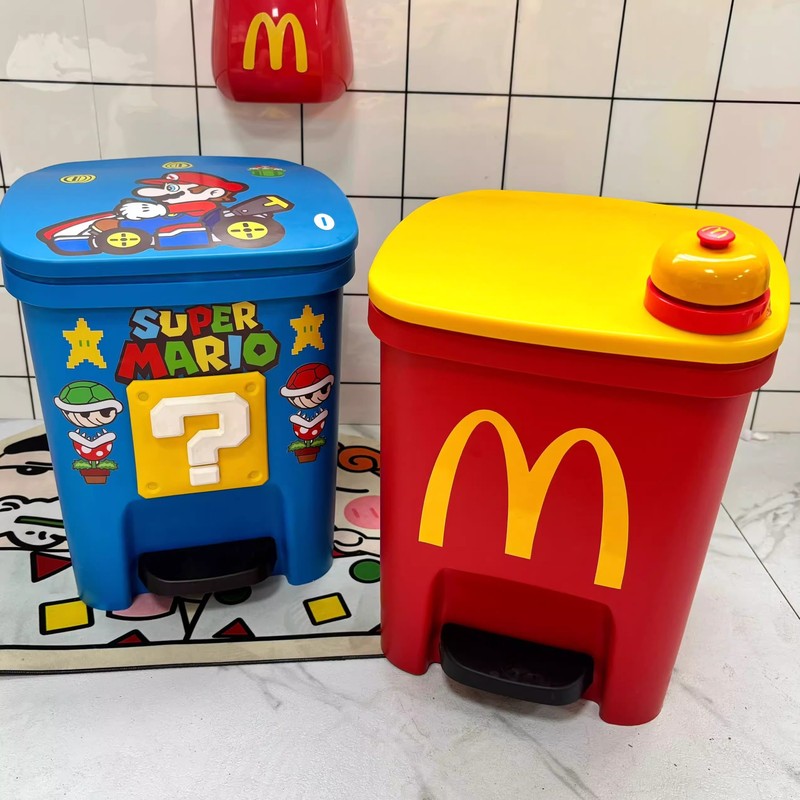 New Mario Cute Trash Can Living Room Household High-value Large Capacity Pedical Toilet Kitchen with Lid