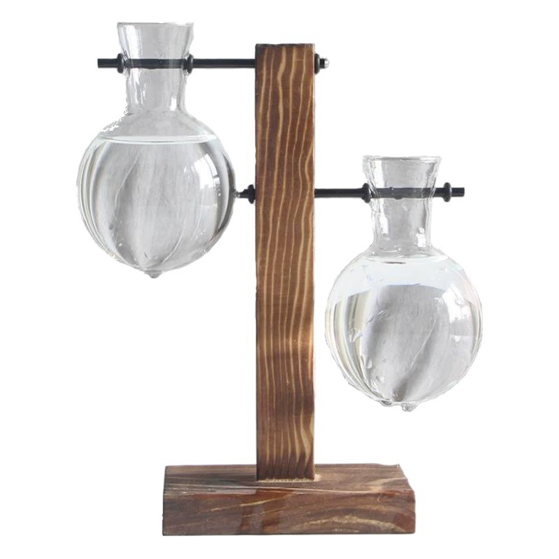 Креативная деревянная рама гидропонная ваза зеленая Роза растение прозрачное стекло для цветов контейнер настольное украшение товары для украшения дома