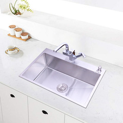 Stainless steel sink with thickened 304 manual large single bowl kitchen vegetable washing basin household dishwasher undermount sink small pool