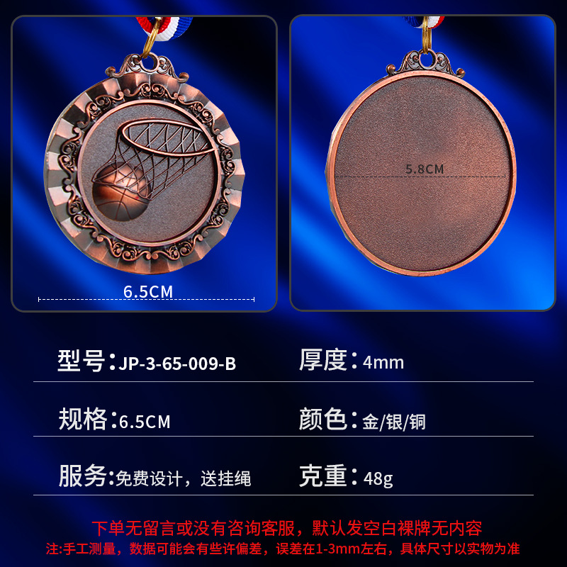 Medallas de baloncesto de honor personalizadas Medallas de baloncesto personalizadas Medallas de oro, plata y bronce Medallas MV Pitcher