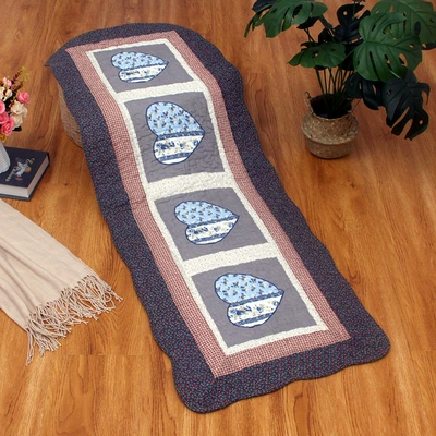 Avtomobil döşəmə paspasları Mat, Door Mat, Fabric Quilted - love-color-border-bedside-mat-or-car-mat-for-rear-seat-50x135cm
