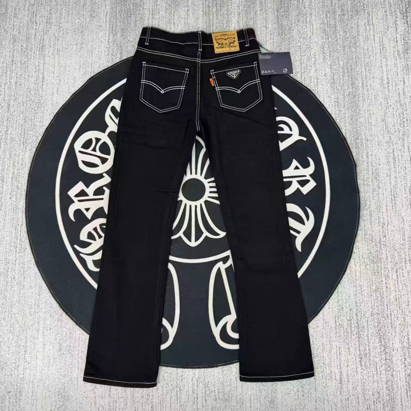 New Luxury Fashion Brand Design Jeans, Straight Slim Fit Casual Long Pants, Black Flared Casual Pants for Men and Women New Luxury Fashion Brand Design Jeans, Straight Slim Fit Casual Long Pants, Black Flared Casual Pants for Men and Women