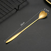 Dessert spoon stainless steel, coffee mixing stick, flowered