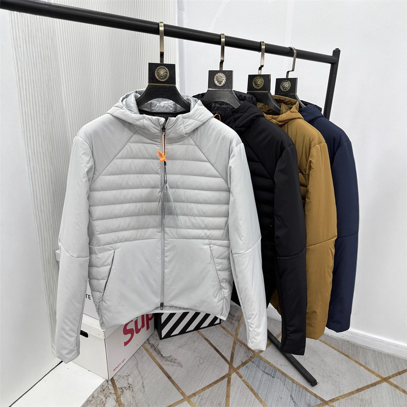 Winter Couple's Fashionable, Lightweight, Warm, and Comfortable Loose-Fitting Stand-Up Collar Hooded Fleece-Lined Casual down Jacket