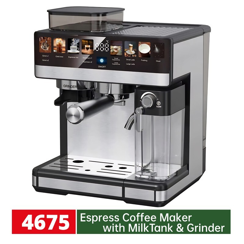 Foreign Trade High-End Espresso Coffee Machine Cross-Border with Grinder Integrated Home Office Espresso Coffee Machine