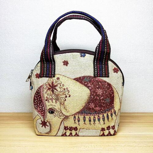 New ethnic style canvas bag for middle-aged women, embroidered jacquard, commuting mobile phone, change, shell-shaped portable bag