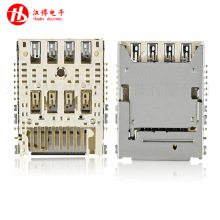 二合一MICRO SIM卡座+TF卡座上下堆叠MCS-104 汉博电子HANBO