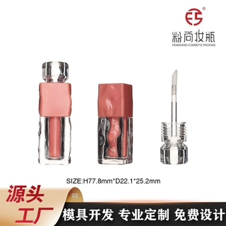 彩妆新款方管水波纹唇彩管唇泥瓶唇釉包材