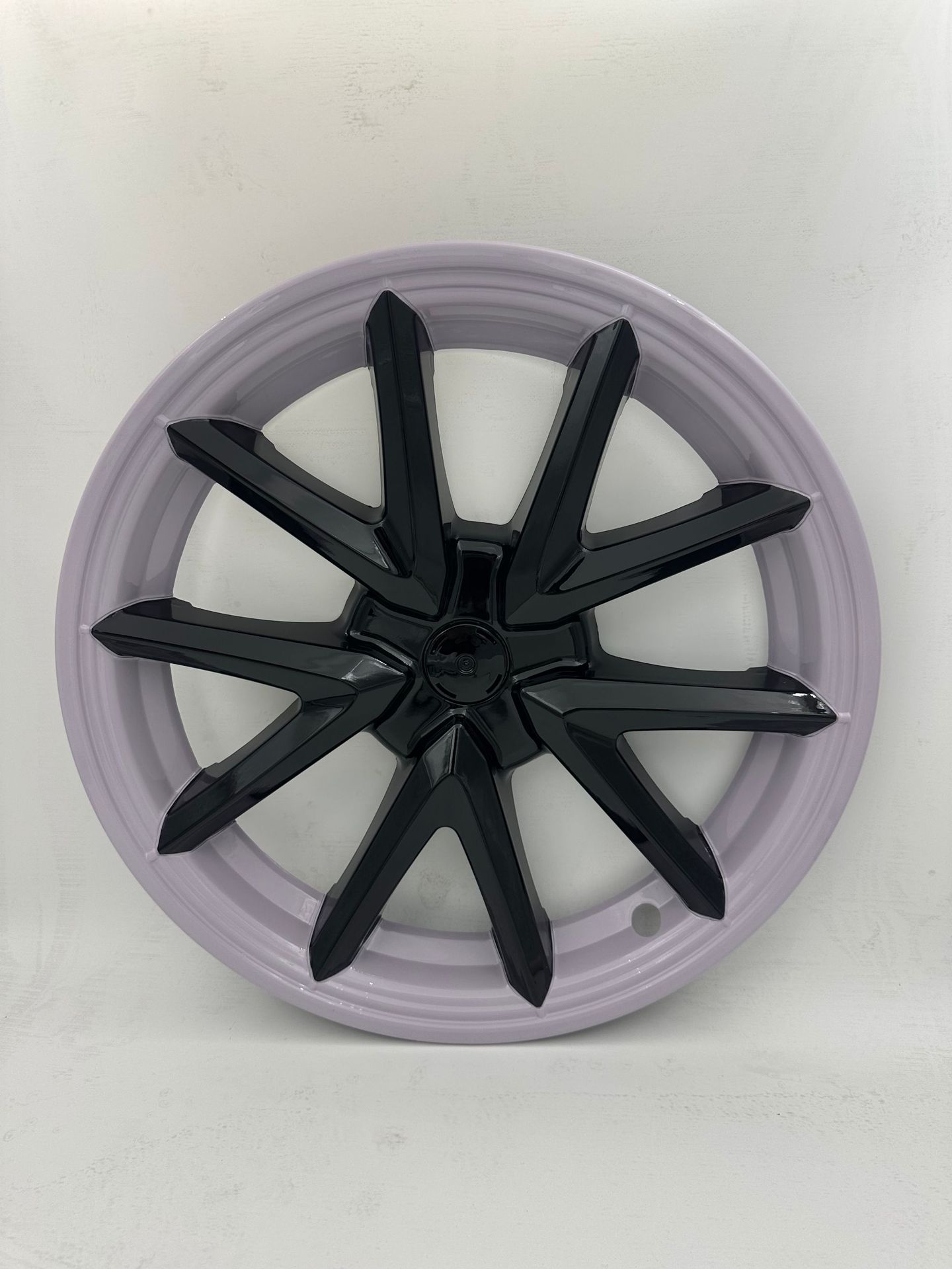 Matte Black – Tesla Hub cover - old-3-18-inch-misty-grey-purple-white-label-four
