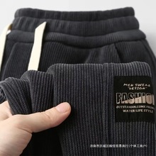 秋冬季加绒裤子男保暖外穿ins潮流宽松百搭束脚运动卫裤百搭休闲