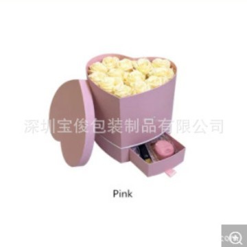 工厂做纸板心型盒，情人节花束包装盒礼物礼品包装盒