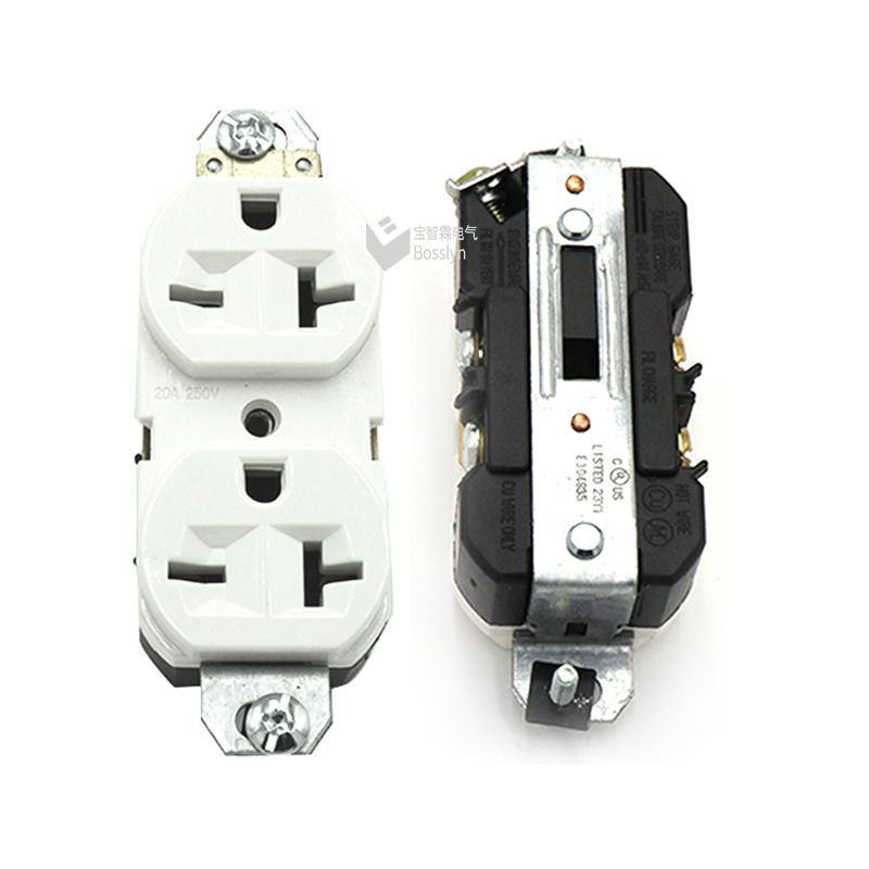 6-20R美式双联插座 美标六孔工业电源插座出口美国菲律宾墙壁插座