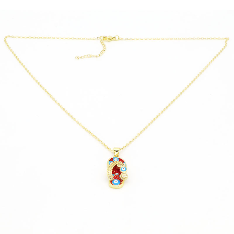 7g Weight 18K Gold Plated Plating Material Copper Pendant Material Zircon Inlay Material Pendant Necklace Classification Copper Chain Material cable chain Chain Type 1 Piece Quantity Holiday, Daily Occasion Copper Material Slippers Pattern Women's Gender Enamel, Inlay Design Casual, Simple Style Style Copper 18K Gold Plated Enamel Inlay Slippers Zircon Pendant Necklace 13