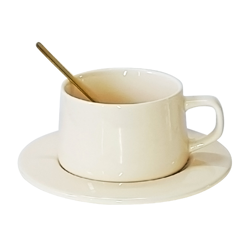 Taza de café estilo crema francesa Té de la tarde exquisito de alto valor Taza de café con leche de oficina Taza de desayuno de cerámica de alta calidad