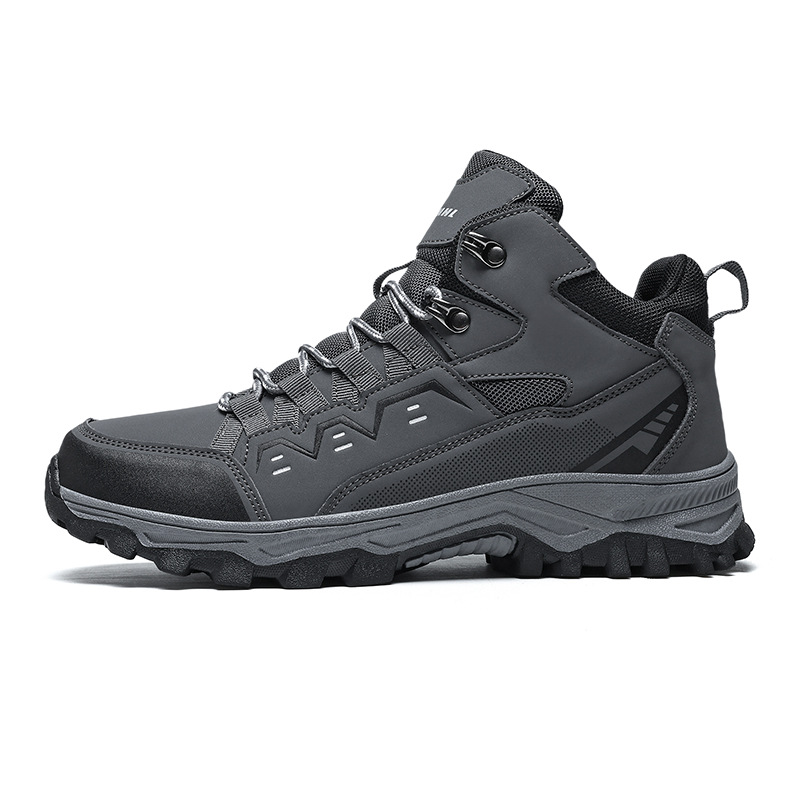 Zapatos de montaña al aire libre de explosión transfronteriza, zapatos de montaña antideslizantes y resistentes al desgaste para hombres, zapatos de montaña de montaña de fondo, amortiguación transpirable, ligera