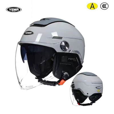 Helmet New National Standard Motorcycle | Motorcycle Safety Supplies - cold-gray-long-tea