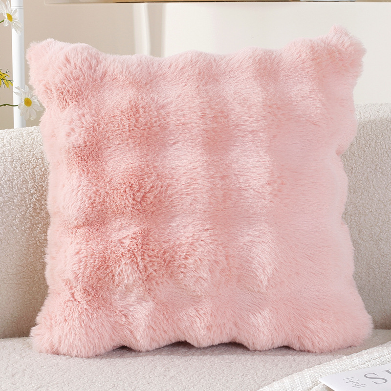 Fallo de conejo almohada de peluche balcón ventana flotante almohada de aire crema almohada de sofá sala de estar cojín de alta calidad invierno