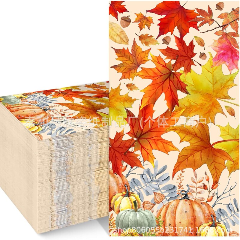 Maple Leaf Pumpkin Thanksgiving Autumn-Themed Party Birthday Party Disposable 40*33 Printed Napkins for Decoration Maple Leaf Pumpkin Thanksgiving Autumn-Themed Party Birthday Party Disposable 40*33 Printed Napkins for Decoration