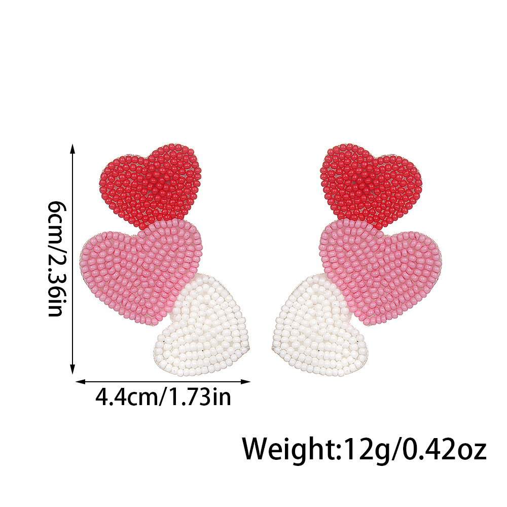 1 Pair Quantity 1 Pair Sweet Heart Shape Glass Ear Studs