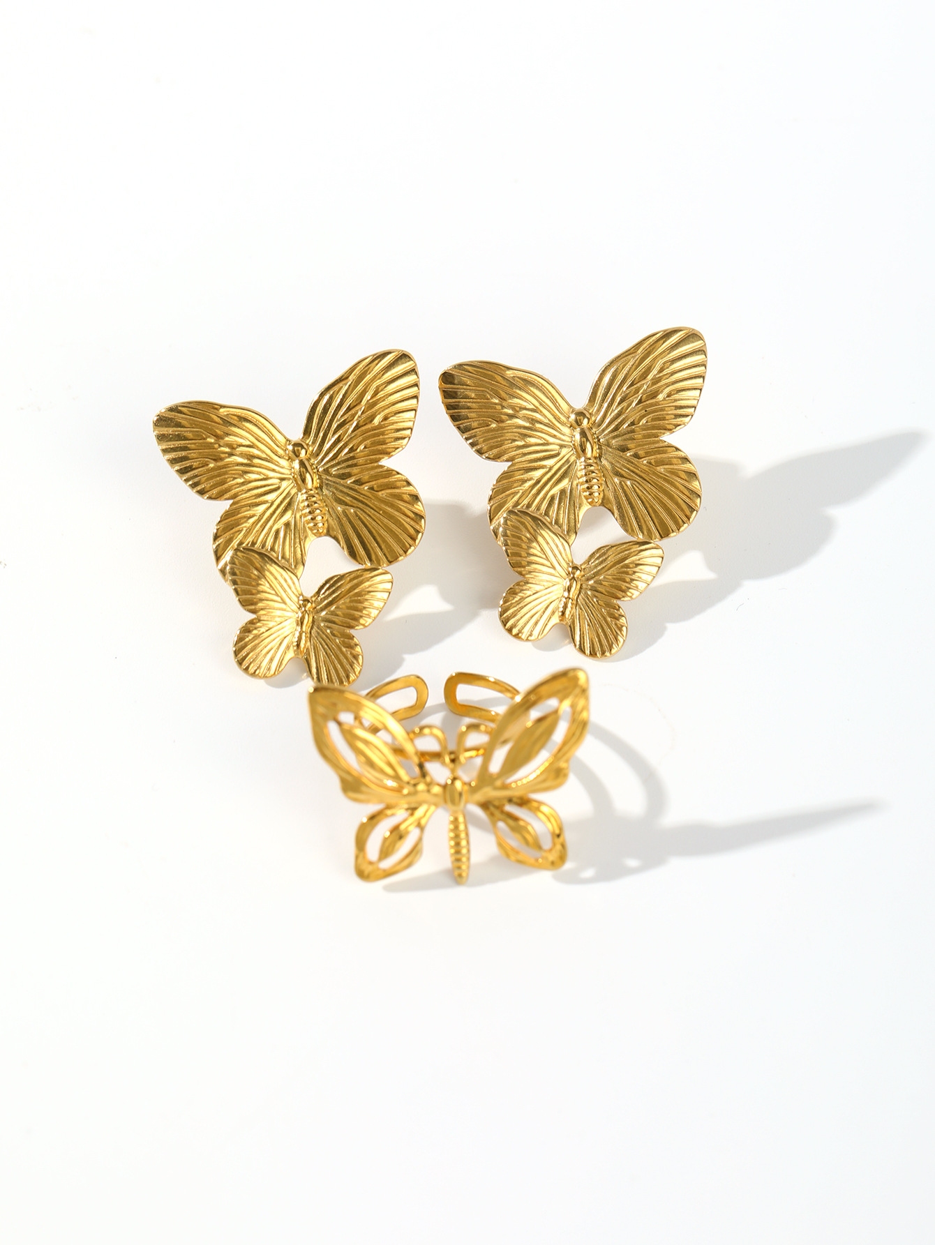 Titanium Steel Material Wholesale Jewelry Elegant Butterfly Titanium Steel Jewelry Set