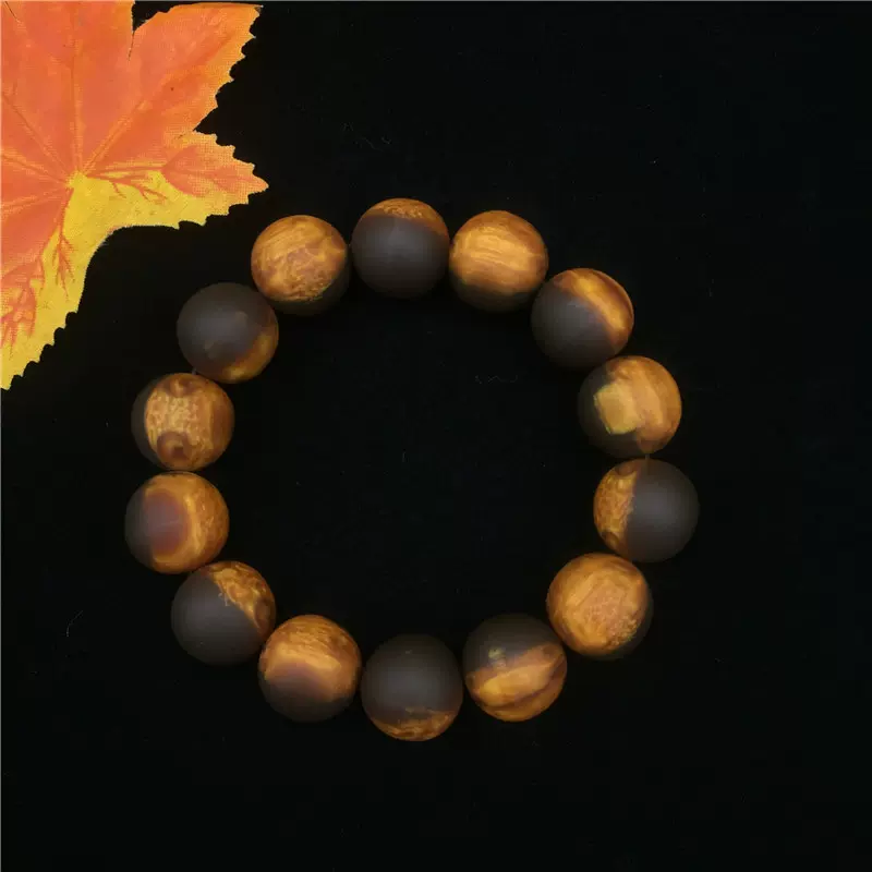龙涎香树脂圆珠手串简约穿珠12mm，14mm透光弹力佛珠结缘手饰品