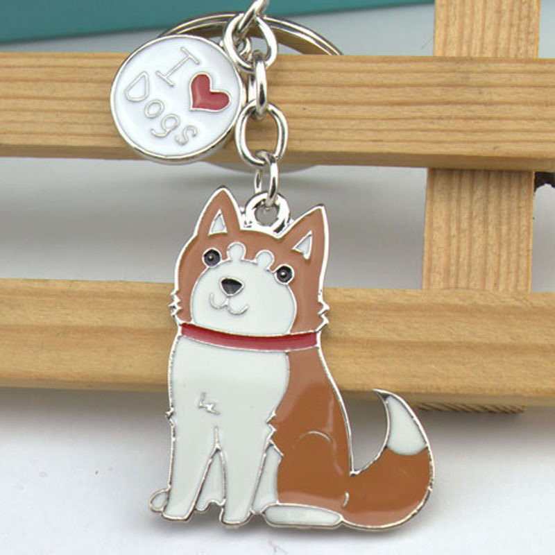 希音ステッカー漫画ギフト二哈ペット犬キーホルダーペンダント金属ハスキーアクセサリーペンダントギフト|undefined