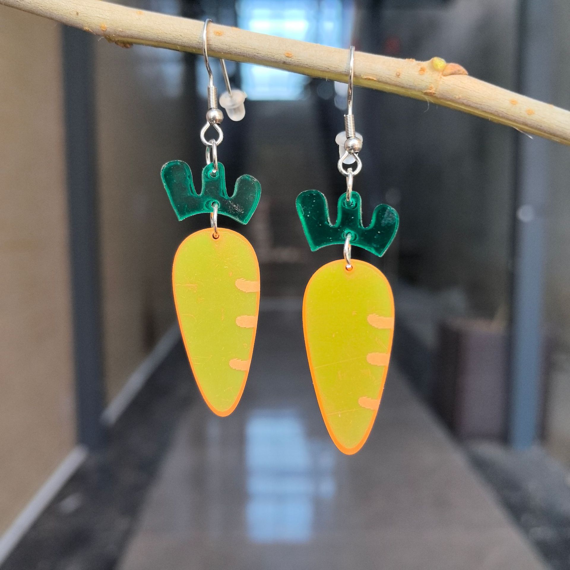 1 Pair Quantity 1 Pair Cute Carrot Strawberry Pineapple Arylic Drop Earrings