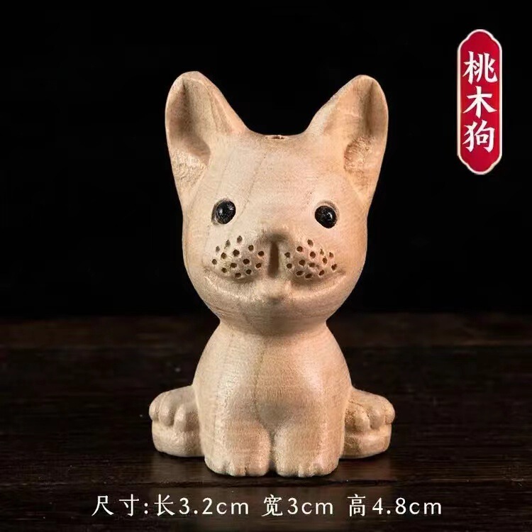 桃木十二生肖鼠牛虎兎龍蛇馬羊猿鶏犬豚ストレス解消車の置物木雕手件|undefined