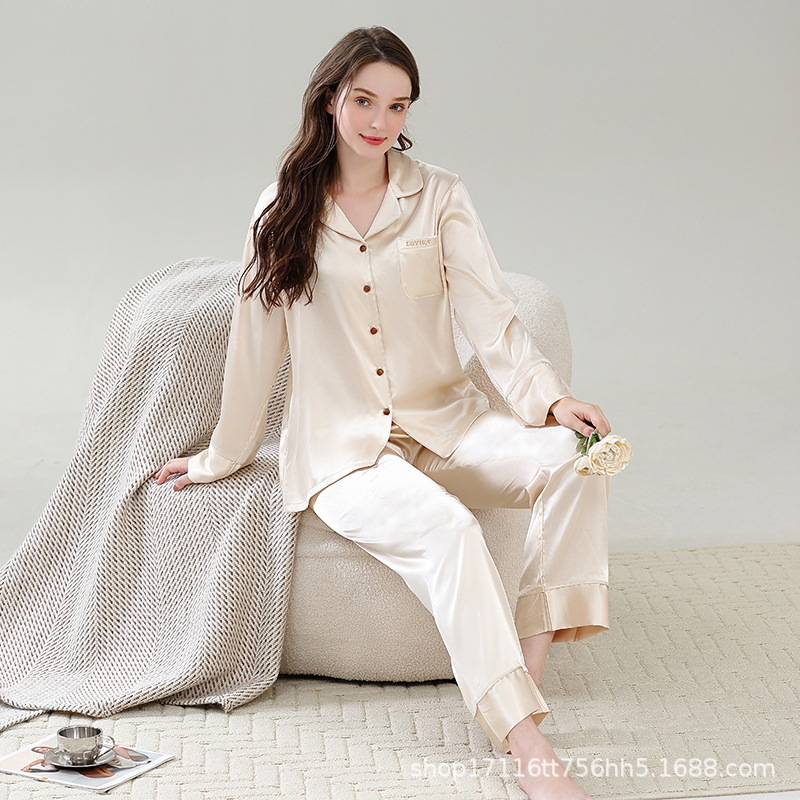 Carefully Selected Women's Pajamas, Spring and Autumn Long-Sleeved Cardigan, Women's Home Wear Set, High-End Feel, Can Be Worn Outside, Winter Pure Desire Pajamas