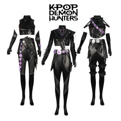 动漫二次元猎魔女团k-pop鲁米佐依米拉黑色皮革款cosplay同款服装