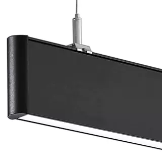 LED 长条吊线灯 黑色简约 办公室绿植区照明 敞开式厨房岛台灯 商
