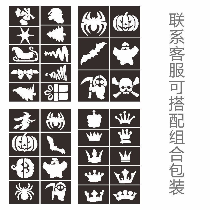 Various cross-border men's black bold tattoo stickers for Halloween, waterproof temporary hollow-out tattoo stickers for arms and face Various cross-border men's black bold tattoo stickers for Halloween, waterproof temporary hollow-out tattoo stickers for arms and face