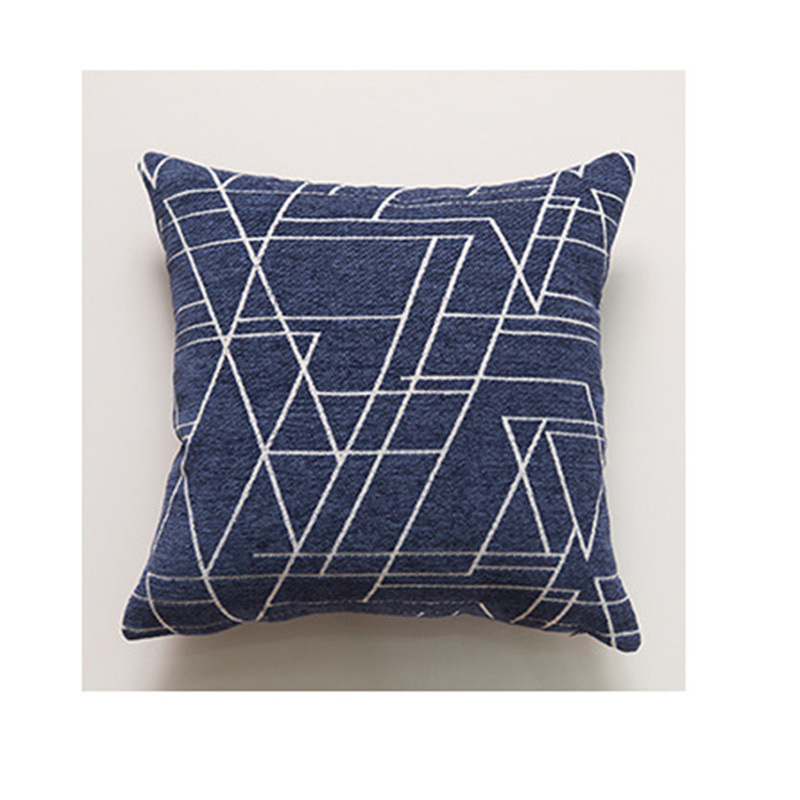 Chenille sofá cojín almohada simple línea geométrica modelo sala de estar respaldo cintura almohada en stock