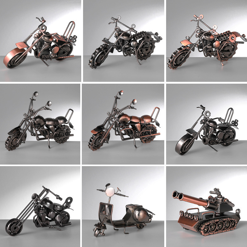 Retro Motorcycle Car Model Living Room Wine Cabinet Decorations High-end Feeling Iron Metal Crafts Ornaments Retro Motorcycle Car Model Living Room Wine Cabinet Decorations High-end Feeling Iron Metal Crafts Ornaments