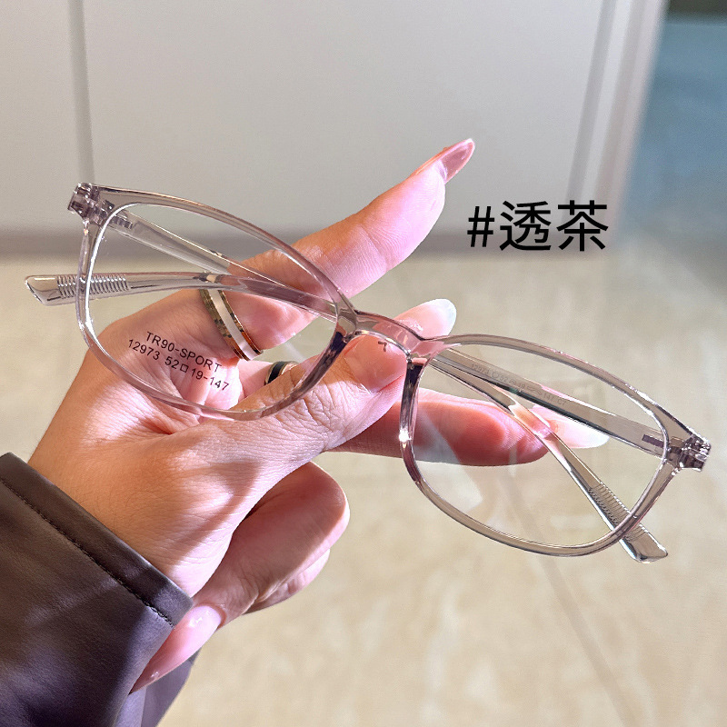 新商品の楕円枠の近視のメガネの女性は度数の高級感のすっぴんの文芸のTR90鏡の枠の平光の目の棚を配合することができます。|undefined
