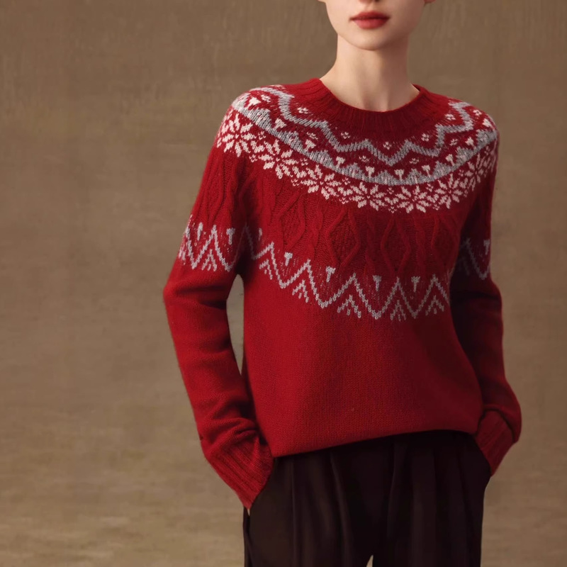 All-Wool Brand Shima Seiki Seamless One-Piece Autumn and Winter Thickened All-Wool Sweater for Women 1229